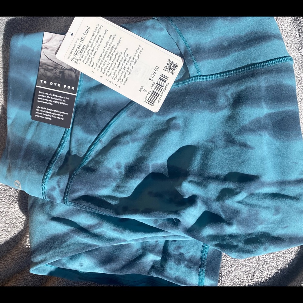Lululemon 25” invigorate tie-dye tights, size 8, NWT